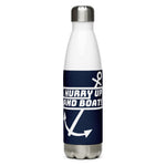 Blue Hurry Up And Boat! Stainless Steel Water Bottle