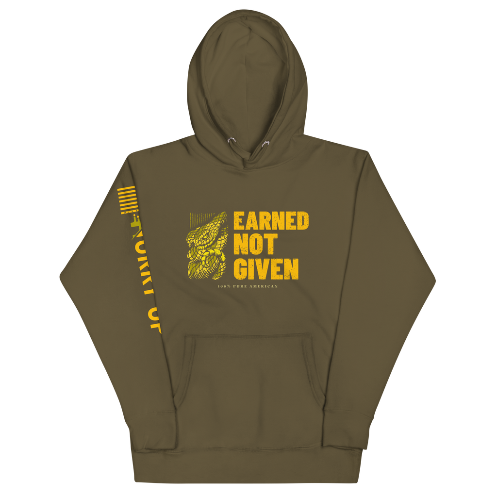 EARNED NOT GIVEN MILITARY HOODIE – Hurry Up Brand Outfitters